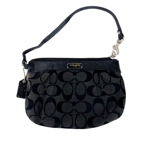 Coach Black Signature Wristlet Purse - Picture 2 of 12